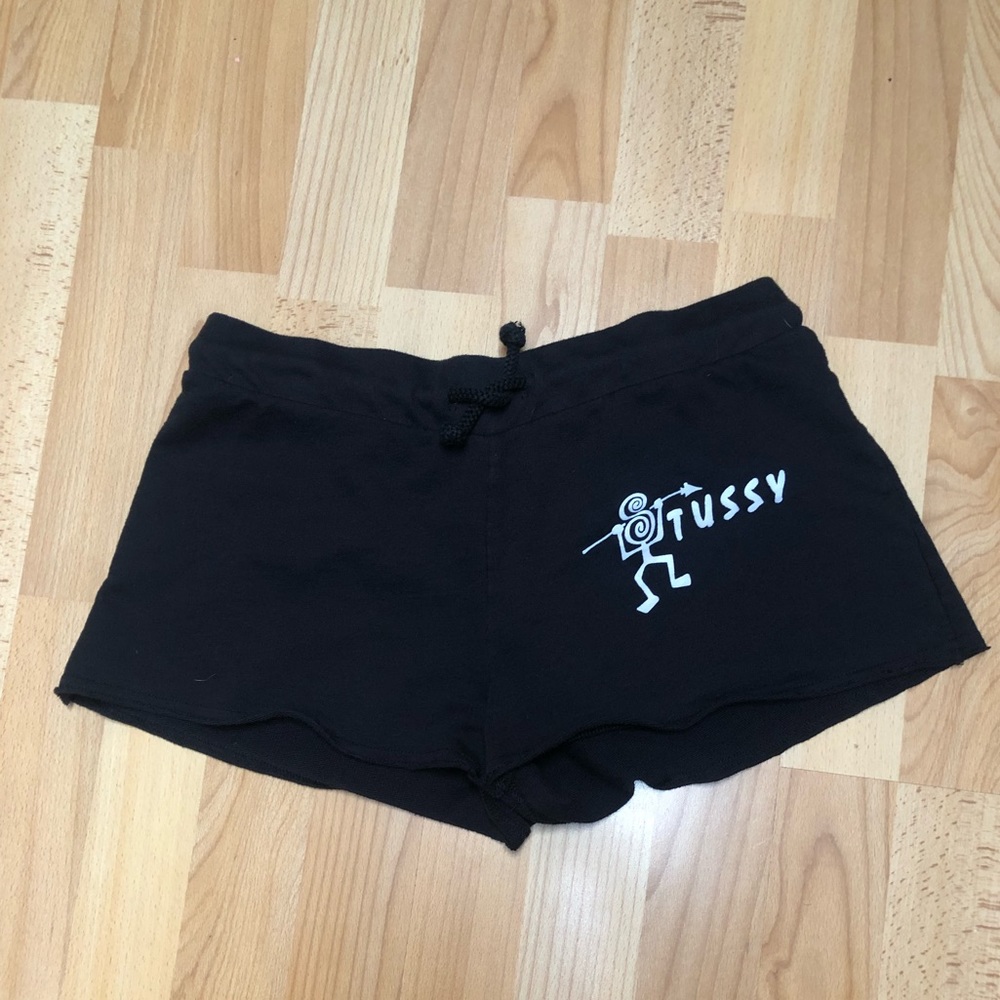Stussy black sweat shorts